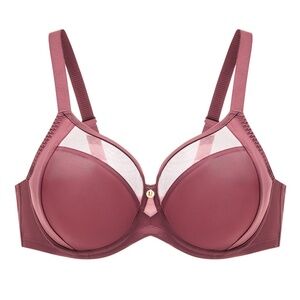 38G Jasmine FlexWire Demi Unpadded Burgundy Bra - Understance NWT